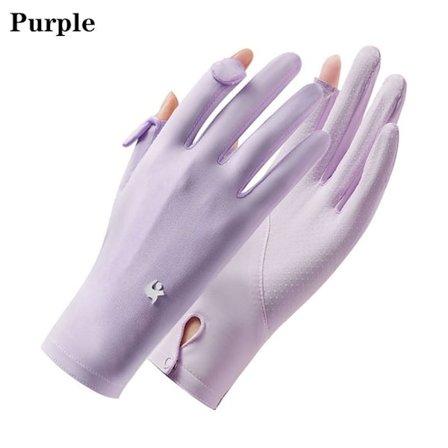 Ice Silk Gloves Anti-UV Handskar LILA - spot försäljning