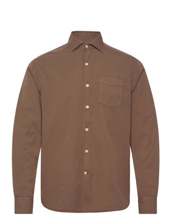 Oscar Jacobson Reg Fit Wide Spread C Gd Twill - Brown - S