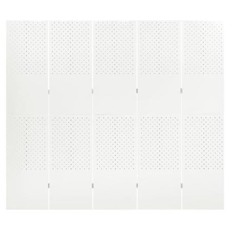 Vidaxl Rumsavdelare 5 Paneler Vit 200x180 Cm Stål Vit
