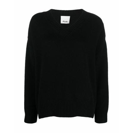 Allude, V Sweater Zwart, Dames, Maat:S