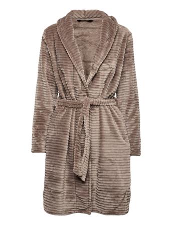 Decoy Short Robe W/Stripes Morgenkåpe Brun Decoy*Betinget Tilbud