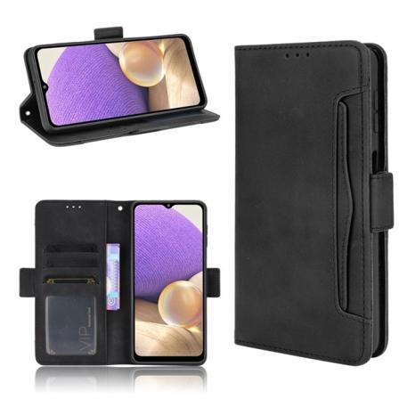 Samsung A32 5G lompakkokotelo PU-nahkainen 6-POCKET Winston V3 Black