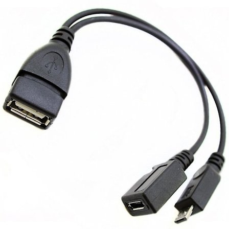 Mini Micro USB OTG -sovitin isäntävirtalähde Y-jakaja Micro 5-nastainen uros-naaras -kaapeli puhelintarvikkeet