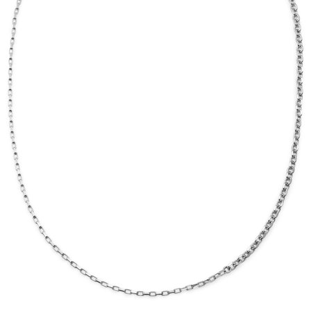 New Classics | 4mm Silver‐Tone Stainless Steel Dual‐Link Anchor & Rectangular Chain Necklace for Men - Chain necklaces