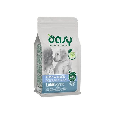 Oasy One Animal Protein Puppy & Junior Medium & Large Con Agnello