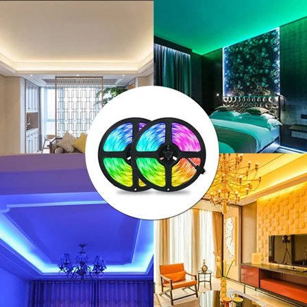 10M LED-stripe, RGB fargeskiftende LED-stripe, 44-knapps stripe