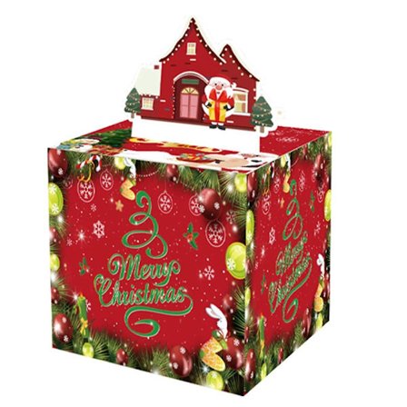 Bursdagspengeboks for kontantgave, trekk for kontanter med uttrekkbar julekort og 30 stk. gjennomsiktige