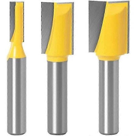 WJTG 8mm Lige Fræsere Router Bit Træ Fræser Trim Mønster Router Bits Karbid Spids Router Bit Træbearbejdningsværktøj 3 Stk SætJ