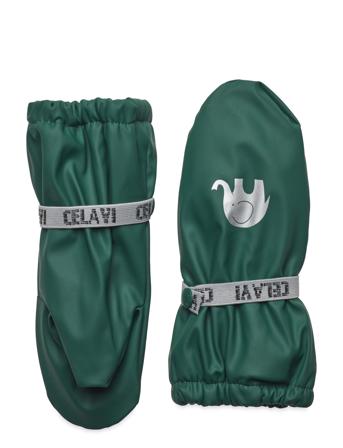 Padded Pu-Mittens W.fleece Accessories Gloves & Mittens Rain Gloves Green CeLaVi