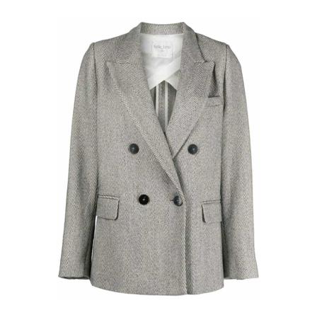 Forte Forte wool linen herringbone sartorial Jacka grå, Dam, Dam, Storlek: M