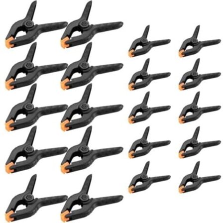 Sæt med 20 Fjederklemmer, DIY Værktøj Skruetvinger, Klemmer Clips Grips til Træ Værksted Fotografering - 2 Tommer / 3 Tommer