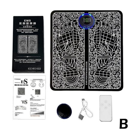 Elektrisk EMS Fodmassagepude Fødder Akupunktur Stimulator Massage Fjernbetjening