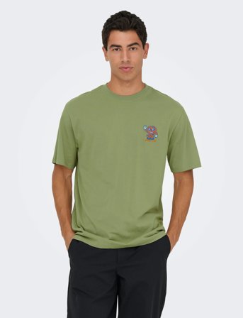 ONLY & SONS Onsfred Life Opt 4 Rlx Ss Tee Vd - Green - M