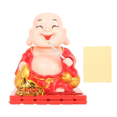 Solcelledrevet Buddha Figur Maitreya Auto Håndrystning Solcelledrevet Holdbar ABS Buddha Statue til Hjem Bil Kontor