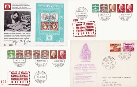 Danmark/Island - 4 forskellige særkuverter