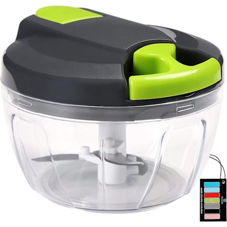 Manuell mathackare, manuell matberedare grönsakshackare, kök handmatstrimlare, lökskärare skärare tärningsskärare kvarn, vitlökhackare press, 520ml