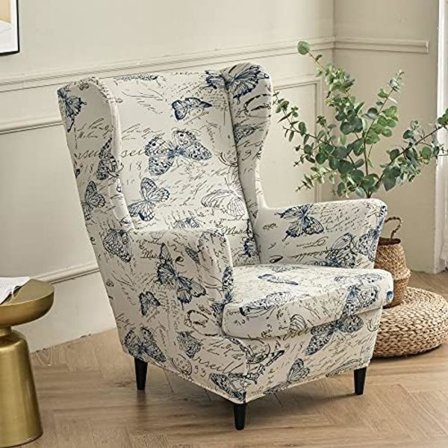 Highdi Stretch Slipcover for Strandmon Wing Chair, Set of 2 Sofa Covers with Cushion Cover, Armchair Protector