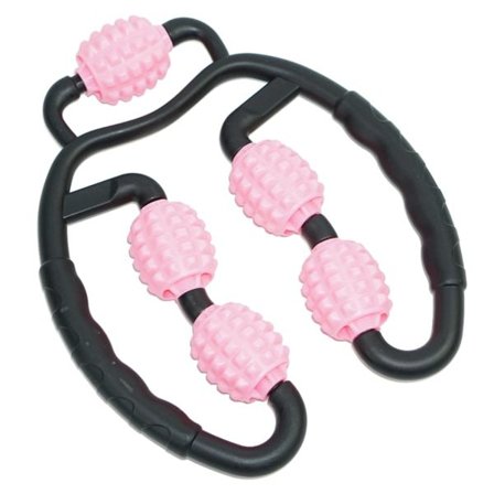 Fitness 5 Hjul Skaft Ring Benklemme Massager Rulle Hjul Massage til Yoga Sort BK