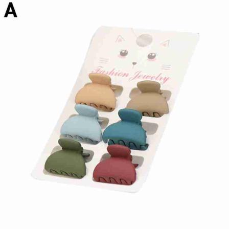 6x Kvinnor Akryl Hårklo Dam Liten Hår Krabba Retro Geometri