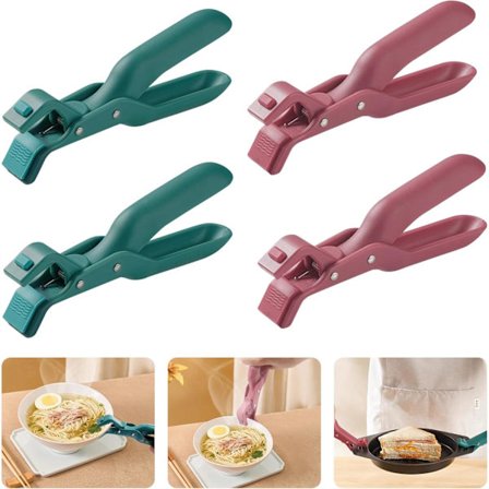 4 stk. Multifunktionel Anti-Skold Skålclips, Skålholdere til Varm Mad, Køkken Silikone Anti-Skrid Clips, Silikone Anti-Skold Anti-Skrid Clips, til 