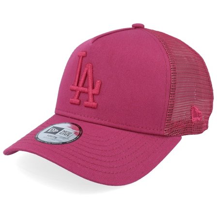 New Era - MLB Rød trucker Caps - Kids Los Angeles Dodgers League Essential Cherry/Cherry Trucker @ Hatstore