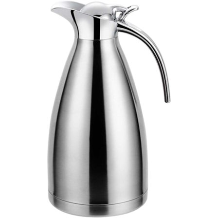 2 liters termos, rostfri karaff, dubbelväggig vakuumisolerad kaffetermos tillverkad av 304 rostfritt stål.