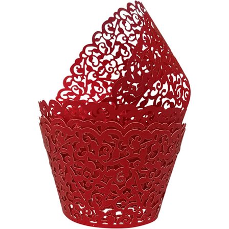 100-pack Filigran konstnärliga bakningskakpapper Jul Cupcake W