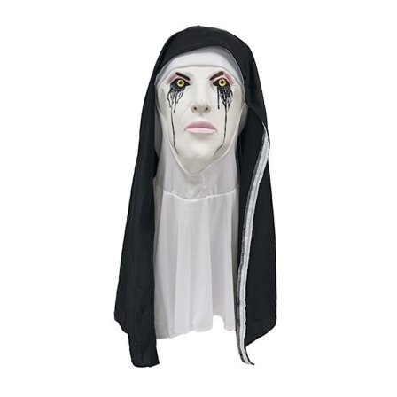 1PCS Halloween Mask, Latex Scary Nun Mask, Halloween Party Scary Full Head Costume Mask, Halloween Scary Makeup Mask