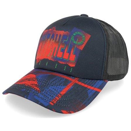 Mitchell & Ness - Black trucker Czapka Z Daszkiem - Pinscript Big Face Black Trucker @ Hatstore