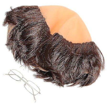 1 Set Munkperuk med Glasögon Flintskallig Peruk Cosplay Party Peruk Rekvisita Halloween Munk Flintskallig Peruk För Vuxen