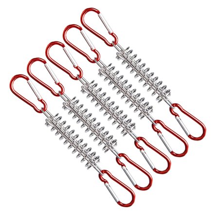 5 st Stållina Justerare Spännare Pinnar Tält Rep Spännare med Karbinhake Clips