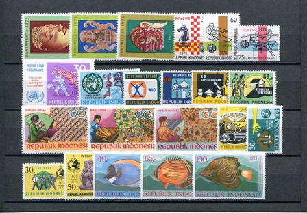 Indonesien - Årgang 1973 (Zb 734-758 - Postfrisk)