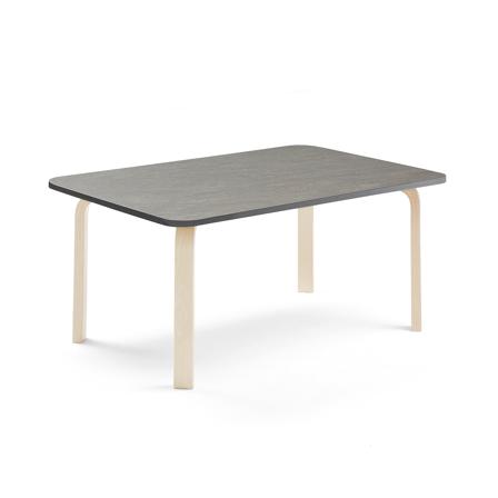 Tisch ELTON, 1200x700x530 mm, Linoleum dunkelgrau, Birke