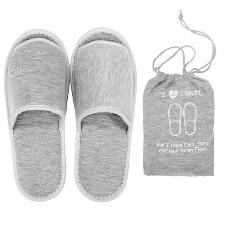 Reise Åpne Tøfler Bærbare Sammenleggbare Tøfler Forretningsreise Tøfler for Hjem Hotell (Grå)