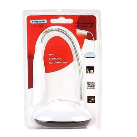 LED-bordlampe for kontor, hjem, studenthybel, øyevennlig bordlampe, batteridrevet minilampe for lesing, studier