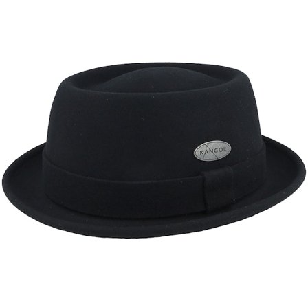 Kangol - Černá porkpie Klobouk - Lite Felt Black Pork Pie @ Hatstore