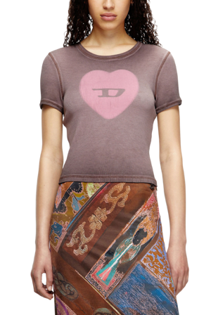 Diesel T-ELE T-shirts Dam Brun M