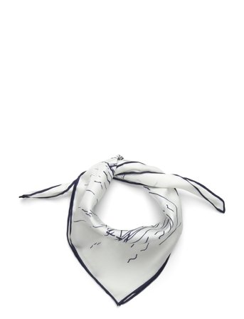 Lauren Ralph Lauren Landscape-Print Silk Square Scarf - White - ONE SIZE