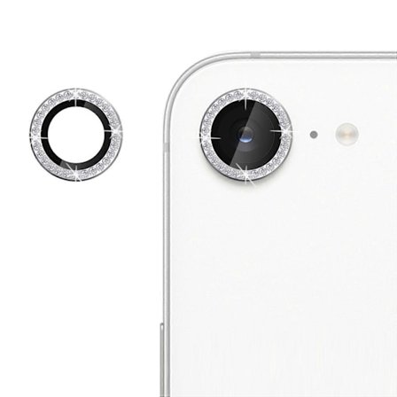 KALEBOL KLB-LPC003 Kamer Linse Beskytter til iPhone 16e, Diamant Ring Design, Hærdet Glas Linse Film