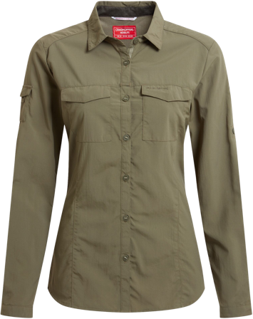 Craghoppers W's NosiLife Adventure LS Shirt III Wild Olive - Skjorter