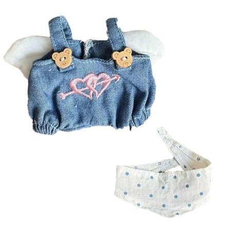 6 tommer Dukke Klær med Skjerf Dukke Klær for Hengende Dukke Jentegave Barn blå