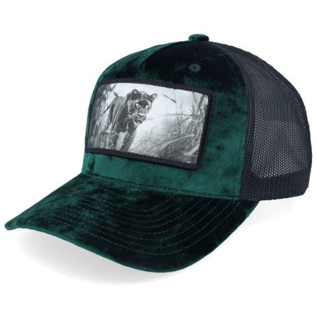 Calza Pennello - Grön trucker Keps - Black Panther Big Patch Velvet Green/Black Trucker @ Hatstore