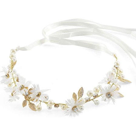 Kvinners Blomster Hodebånd med Bånd Blomsterkrone Bryllup Hodebånd