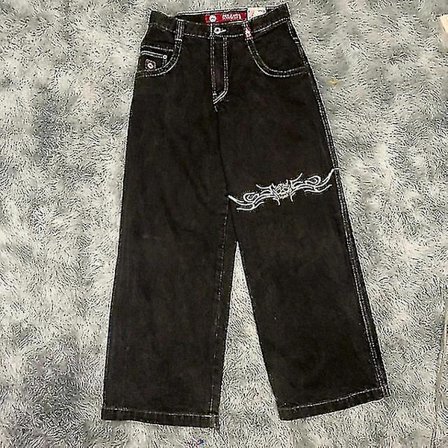 Baggy Jeans Hip Hop Rock Broderimönster Män Kvinnor 2024 Nytt Mode Streetwear Retro Harajuku Hög Midja Vida Ben Jeans