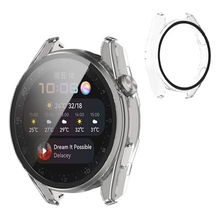 Huawei Watch 3 Pro TPU cover + tempered glass - Transparent