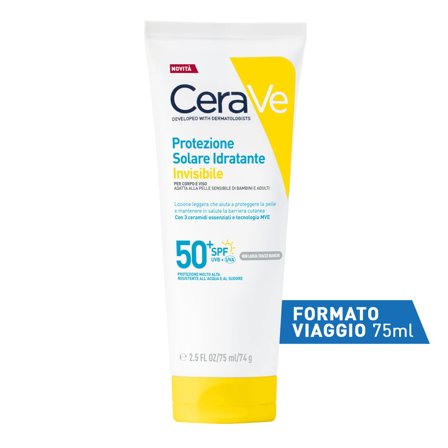 CERAVE Protezione Solare Idratante Invisibile SPF50+ 75ml - Latte solare corpo alta prot.