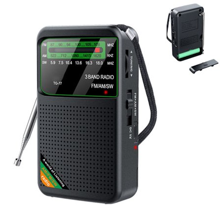 FM/AM/SW - Portabel Mini Radio - Katastrofradio - Svart