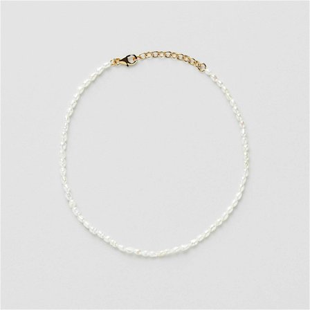 Nicole Pearl Fotlänk - 24K Guldpläterat Sterling Silver - Safira