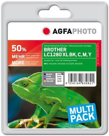 AGFAPHOTO Multi pack - 4-pack - svart, gul, cyan, magenta - blekkpatron (alternativ for: Brother LC1280XLVALBPDR)