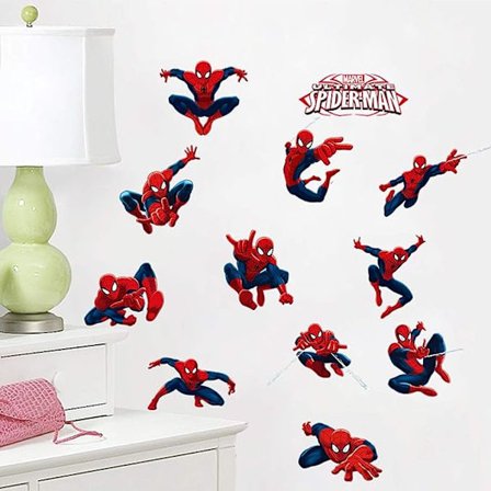 Spiderman Effekt Vægklistermærker Stickers Soveværelse Dekoration Dekoration